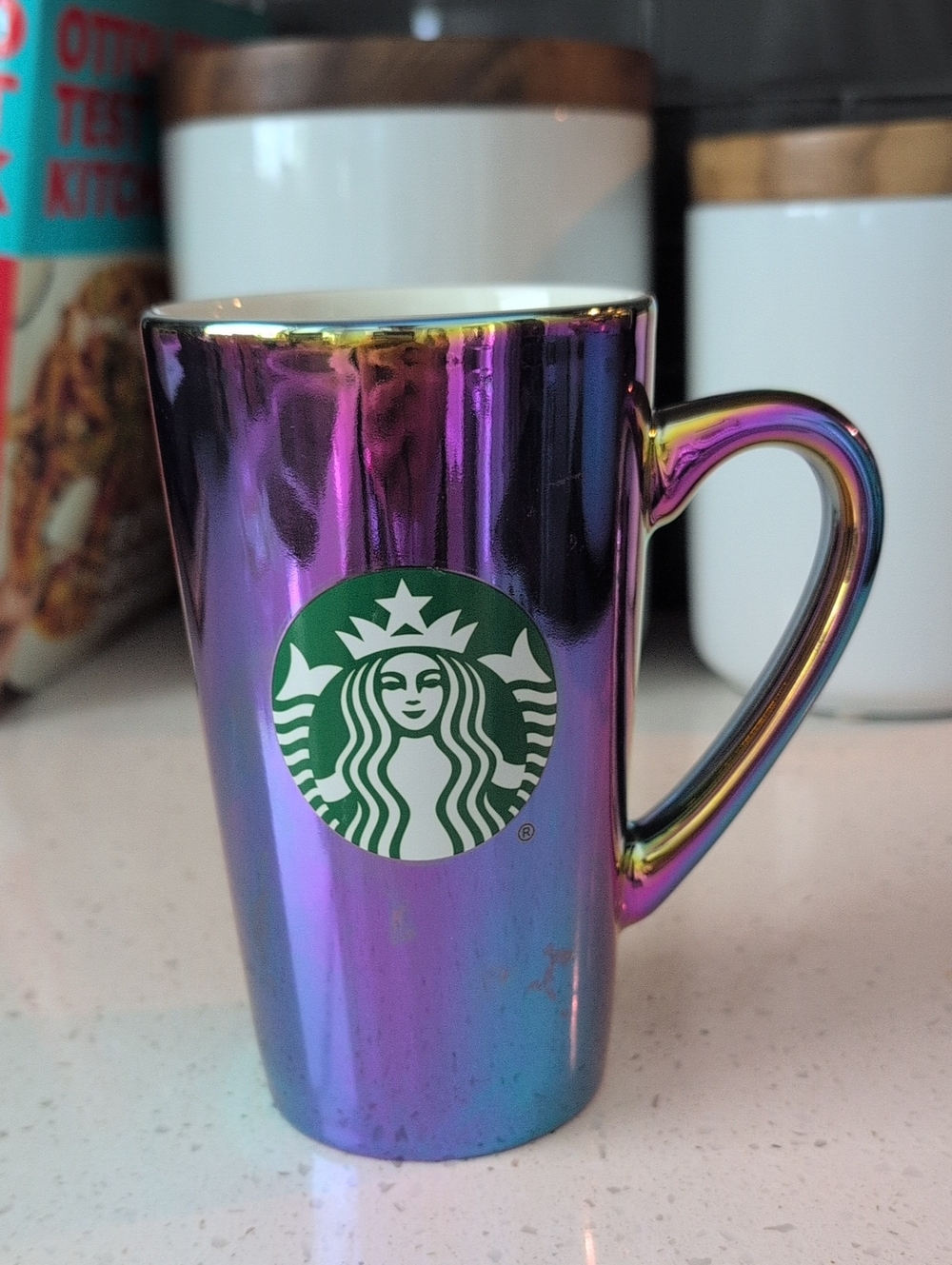 Starbucks Iridescent Purple-Blue Rainbow Ceramic Mug